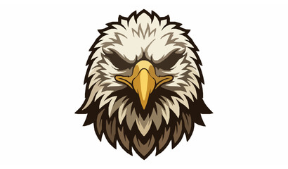 Fototapeta premium Detailed stylized bald eagle head vector illustration with bold lines and dramatic lighting wildlife emblem design isolated on white background