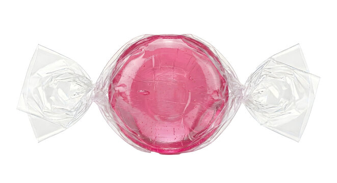 Pink hard candy isolated on transparent or white background