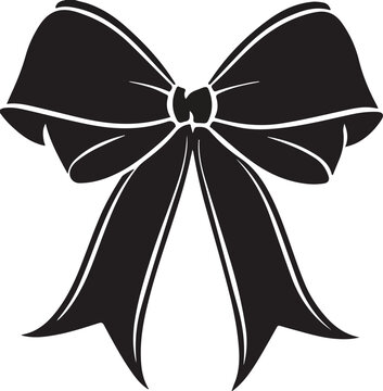 Ribbon bow silhouette, vector illustration