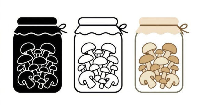 Three glass jars filled with colorful toy worms for fishing bait illustration.