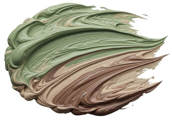Obraz premium A swirl of green and brown cream