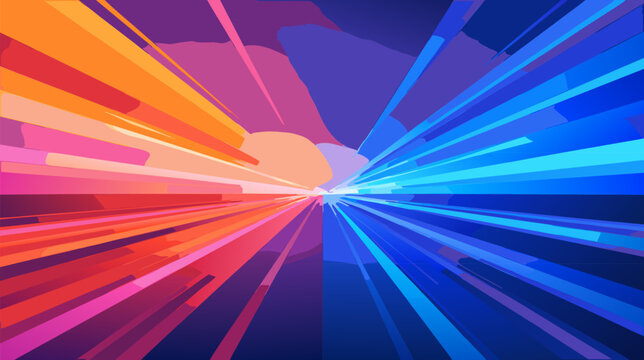 Dynamic abstract speed lines zooming forward in a flat vector illustration style, symbolizing fast movement, rapid acceleration, quick energy, and high-performance motion for modern designs.