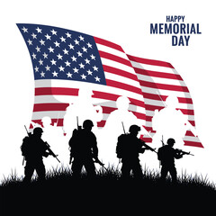 Memorial Day Soldiers Honor American Flag © Veni