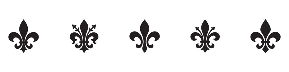 Fleur de lis icon set. Fleur de lis ornament icon design template. Vector Illustration. EPS 10 © Jeremy_Show