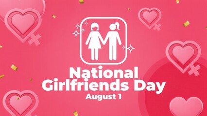 National Girlfriend Day celebration graphic with friendship icon and heart