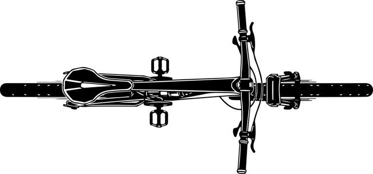 Bicycle frame, bike fork, black metal, cycling components, vector illustration