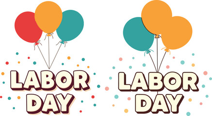 Naklejka premium Colorful labor day celebration with balloons