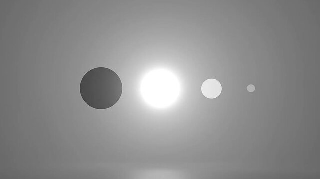 Abstract composition of glowing spheres on a gray background