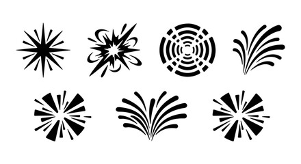 Explosion Burst Icons, Starburst Graphic Elements, Radial Burst Shapes, Dynamic Explosion Vectors © rashed