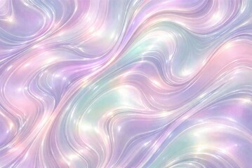 Obraz premium Iridescent Pastel Fluid Marble Background with Metallic Shimmer and Abstract Swirling Texture