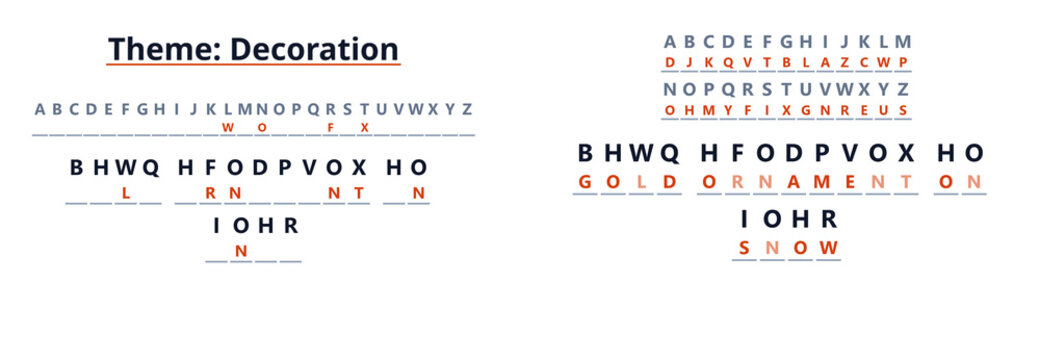 Cryptogram Puzzle on Decoration Theme