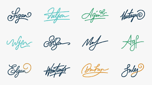 Collection of handwritten cursive signatures and names.
