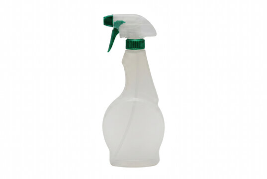 White Plastic Household Cleaning Spray Bottle with Green Trigger Nozzle