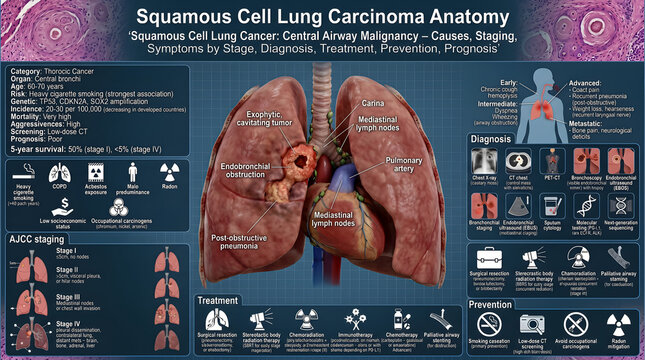 Anal Cancer Infographic: HPV Causes, Staging, Symptoms by Stage, Diagnosis, Chemoradiation Treatment, Prevention & Prognosis &ndash; Medical Poster