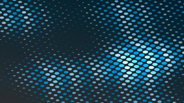 Blue diagonal pixel grid pattern with depth and motion