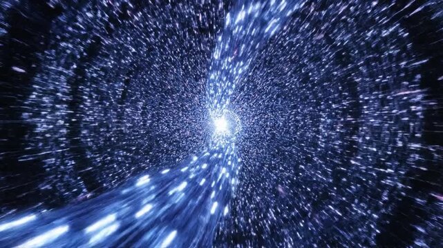 Abstract blue galaxy light tunnel warp speed