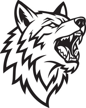 Snarling Wolf Head Side Profile Fierce Mascot Sports Vector Logo