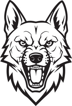 Angry Wolf Husky Dog Head Snarling Fierce Mascot Vector Logo