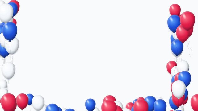 Balloons Border Frame 4th of July Independence Day Background