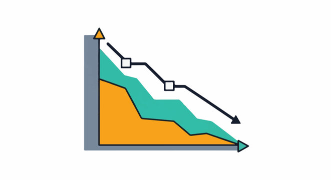 A colorful line graph showing a downward trend