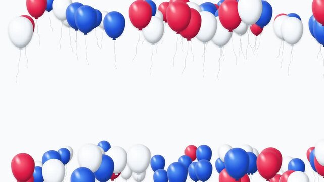 Balloons Border Top Bottom Frame 4th of July Independence Day Background
