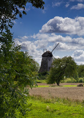 Northern Poland, Old wooden windmill in Żuławy © Leszek