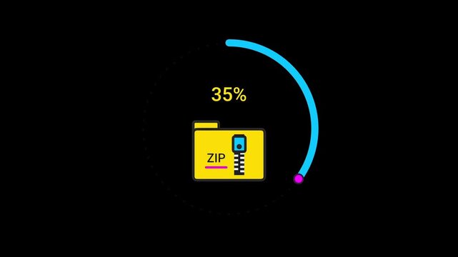 Progress Bar Animation - Zip File Compression and Upload Complete