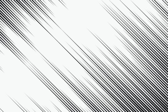 Black diagonal speed lines on white background, dynamic motion effect abstract