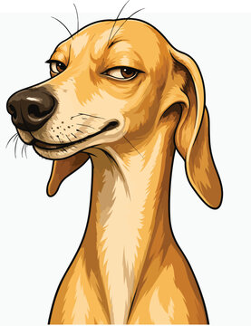 Sly smile of a hound dog vector illustration