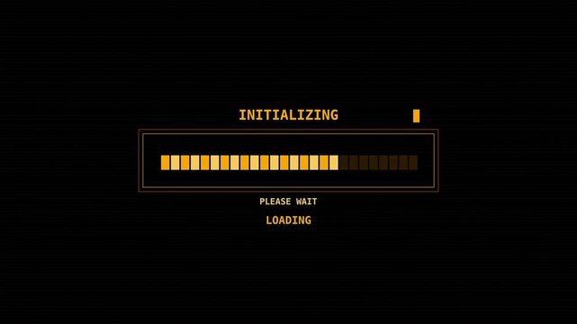 8-Bit Digital Interface Initializing Please Wait Loading Screen Graphic