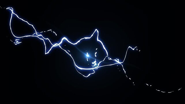 Flash FX lightning energy explosion animation featuring thunderbolt strikes, neon plasma arcs, dynamic spark bursts, anime style electric power blast, cinematic VFX overlay on black background 4K