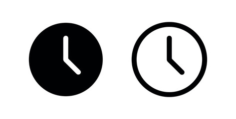 Clock and time icon set. Schedule, deadline, and planning symbol.