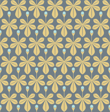 Seamless floral stylized art deco pattern