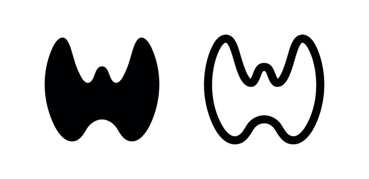 Thyroid Gland Organ Icon Set - Endocrine System Anatomy Symbol