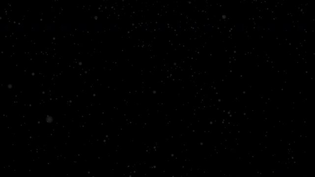 White dust particles scattered in a pitch black void endless dark night sky. Suitable for abstract backgrounds or mysterythemed designs.