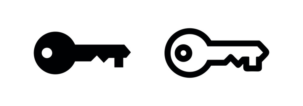Skeleton Key or Generic Key Access Icon Set