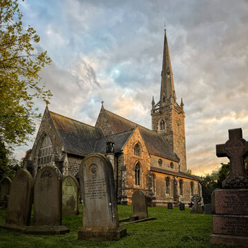 Village church - wide angle view
