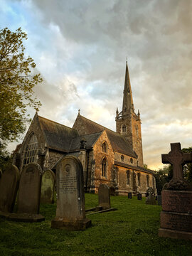 village church in the evening light