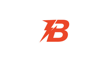 Red letter B logo with integrated lightning bolt design © Nur