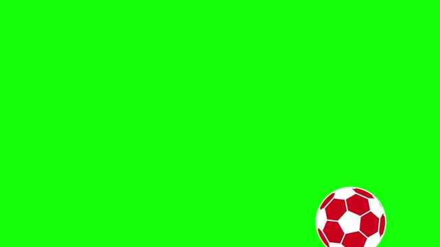 Seamless soccer animation on chroma key green screen background featuring fluid motion. Versatile stock clip with green, white tones for microstock and broadcast distribution.