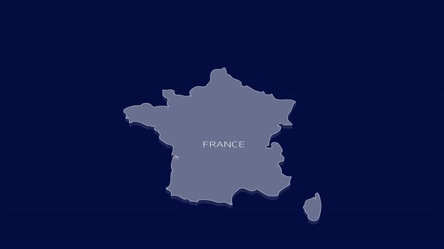 Geographic infographic element - animated map of France