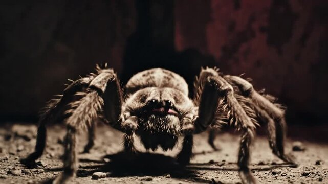 Brown Recluse Spider Emerging From Dark Lair