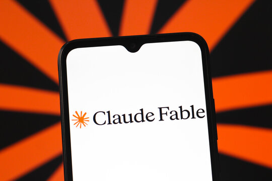 In this photo illustration, the Claude Fable logo is seen displayed on a smartphone screen.