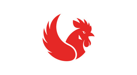 Red rooster mascot logo isolated on white background © sri