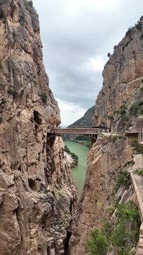 El Caminito del Rey is a hiking trail along the steep walls of a limestone gorge in the Desfiladero de los Gaitanes National Park, near the town of El Chorro, in the Spanish province of M&aacute;laga