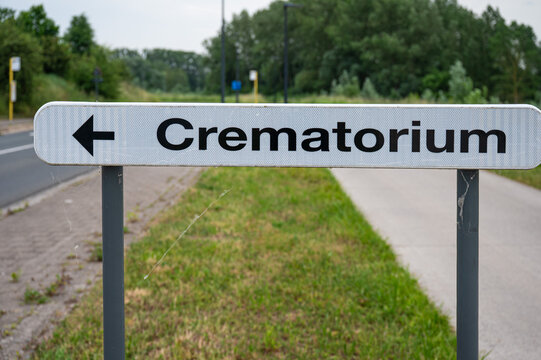 Crematorium direction sign