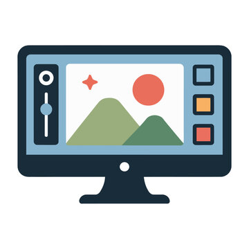 Medical emergency button with mountain landscape and first aid symbol vector