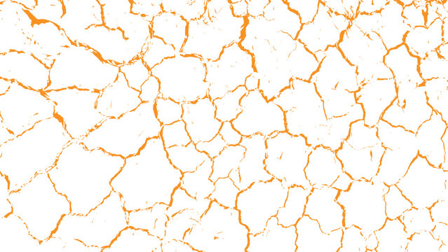 Dry Terrain with Cracked Concrete White Wall Texture, Vintage Old Wall Background with Black and White Scribble Effect, Ground Fractures and Breaks on Land Surface, Grunge Abstract Crack Pattern Vecto