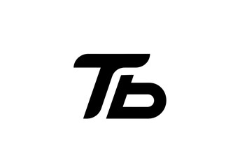 Minimalist black letter TB monogram logo on white background © joko