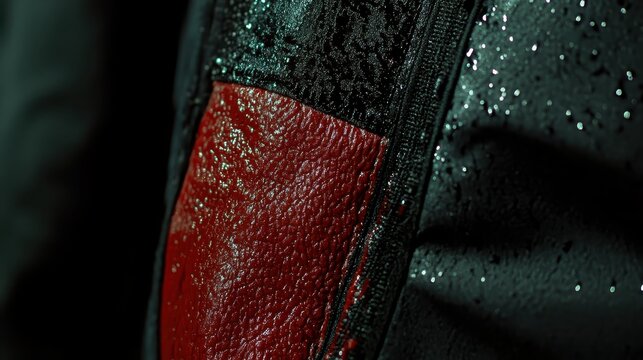 Close up of red, raised skin welts indicating a rash or hives on textured surface